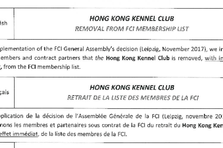 Hong Kong furieus over FCI-verbanning